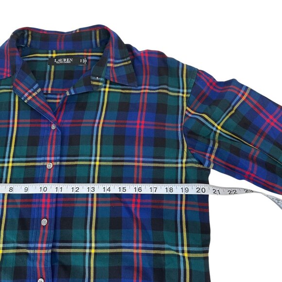 Lauren Ralph Lauren Womens Plaid Button-Down Shirt Multicolor Long Sleeve Size S - Picture 4 of 9